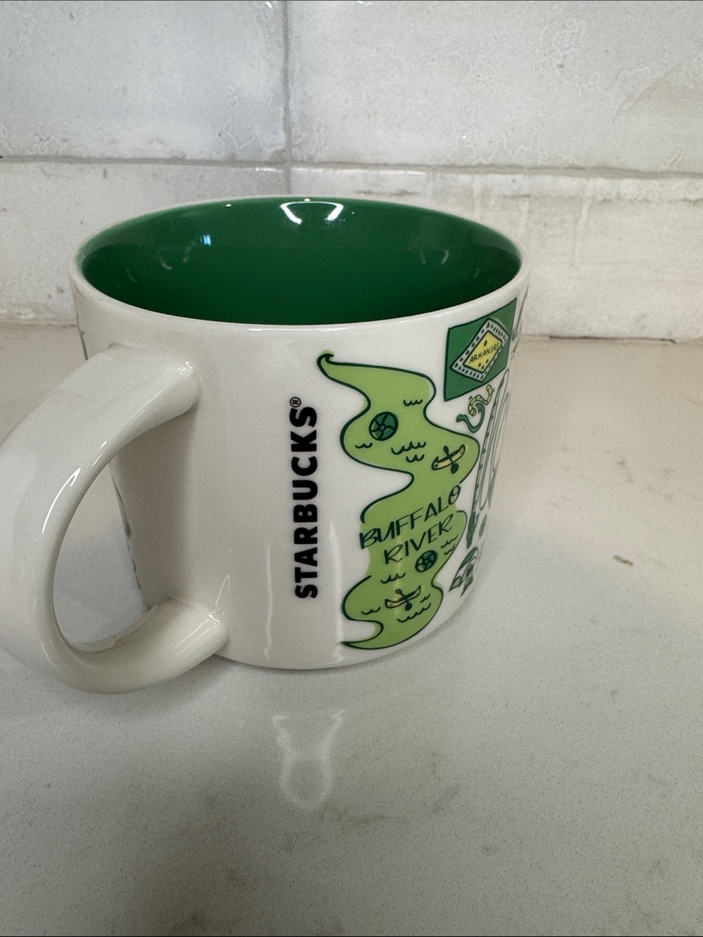 Starbucks Arkansas State Ceramic Mug - Green and Yellow - Picture 5 of 8